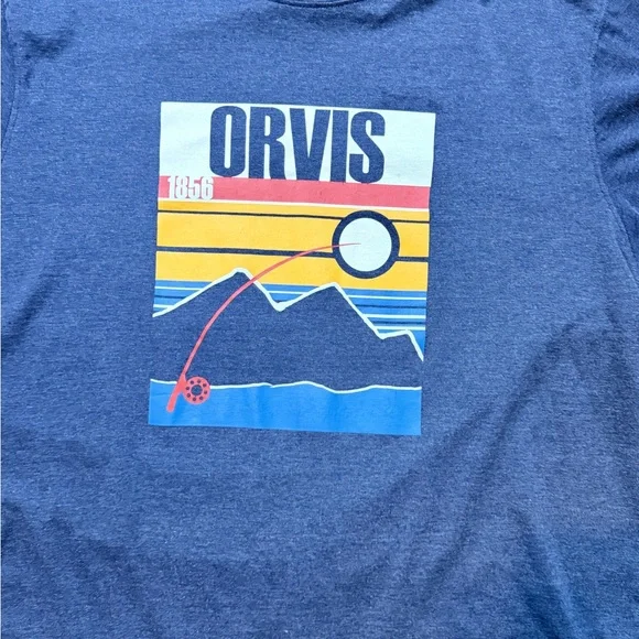 Orvis Navy T-Shirt with Vibrant Graphic - Picture 7 of 9